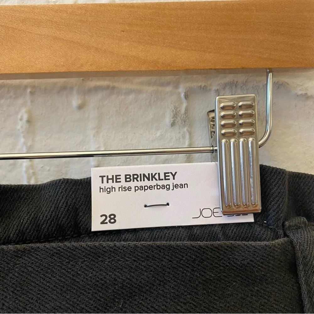 Joe's Jeans || Brinkley High-Rise Paperbag Straight Jeans Belted Black 28‎ NWT